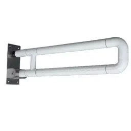 Dolphy ABS & Stainless Steel White Wall Mount Foldable Toilet Grab Bar, DHGB0002-image-3