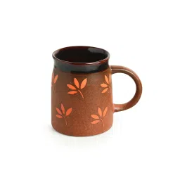 ExclusiveLane Orange & Cocoa Brown Ceramic Coffee Mugs - Set of 4 (400ml) image 5