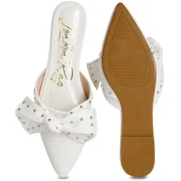 London Rag Women's White Mule Shoes image 3