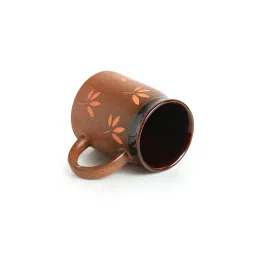 ExclusiveLane Orange & Cocoa Brown Ceramic Coffee Mugs - Set of 4 (400ml) image 2