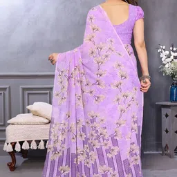 Moda Rapido Purple Poly Georgette Sarees image 3