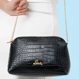 Lavie Black Textured Small Sling Handbag-image-68
