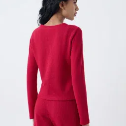 Superstar by Westside Red Waffle-Textured Top image 2