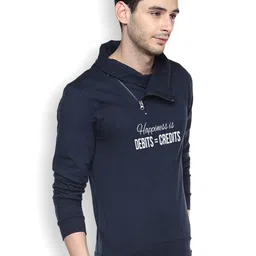 Campus Sutra Navy Printed Sweatshirt image 4