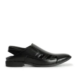 Carlton London Men's Black Sling Back Sandals image 3