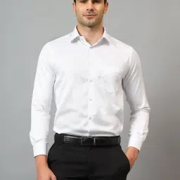 Cantabil White Regular Fit Self Design Shirt-image-28