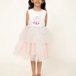 A Little Fable Girls Off White Embellished Dress-picture-10