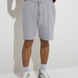 studiofit men Studiofit by Westside Grey Relaxed-Fit Mid-Rise Cotton-Blend Shorts-picture-23