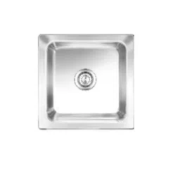 Nirali BG Kitchen Sink Popular Series Small 432x432 mm (17x17 inch) Satin Finish Stainless Steel, Square Plain image 1