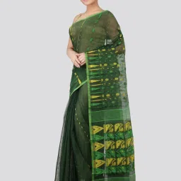 Pinkloom Green Woven Jamdani Saree image 3