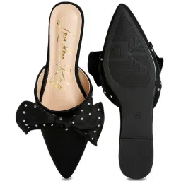 London Rag Women's Black Mule Shoes image 3