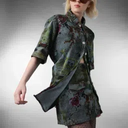 Only Green Cotton Regular Fit Printed Skort image 4