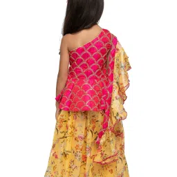 Fairies Forever Kids Yellow Printed Top With Dhoti image 2