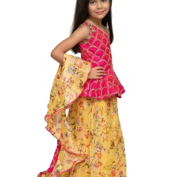 Fairies Forever Kids Yellow Printed Top With Dhoti image 3
