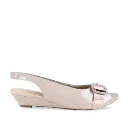 Rocia by Regal Women's Beige Sling Back Wedges-image-6