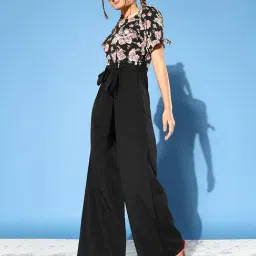 Miss Chase Black Floral Print Jumpsuit-image-63