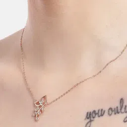 Zavya 92.5 Sterling Silver Necklace in Rose Gold-Plating-picture-40
