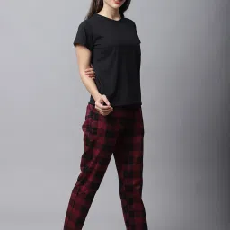 Boston Club Black & Maroon Cotton Printed Top Pyjama Set image 4