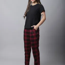 Boston Club Black & Maroon Cotton Printed Top Pyjama Set image 3