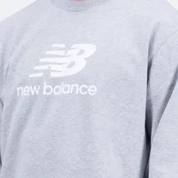 New Balance Grey Melange Comfort Fit Logo Print Sweatshirt image 4