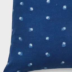 Fabindia Home Sameera Printed Blue Cotton Cushion Cover image 4