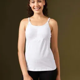 Clovia White Relaxed Fit Camisole-picture-34