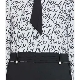 Peppermint Kids White & Black Printed Full Sleeves Jumpsuit image 5