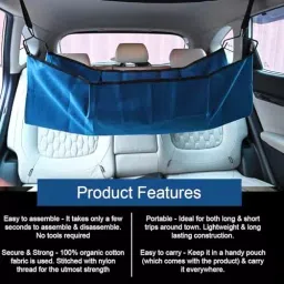 Allextreme Car Cradle Hammock Sky Blue Color with Adjustable Belt Hangers and Carry Bag for 0 to 3 Year Baby, EX-CHC06 image 5