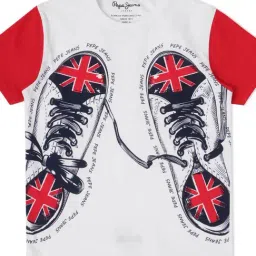 Pepe Jeans Kids White & Red Printed T-Shirt-picture-16