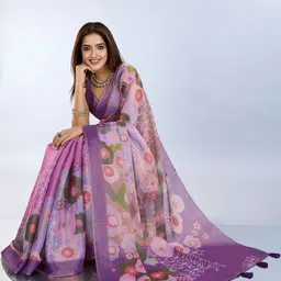 Jinal & Jinal Floral Art Silk Saree image 2