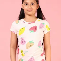 V-Mart Girls Printed Raw Edge T-shirt-picture-17