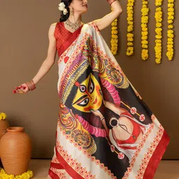 RACHNA Ethnic Motifs Printed Tussar Saree-picture-36