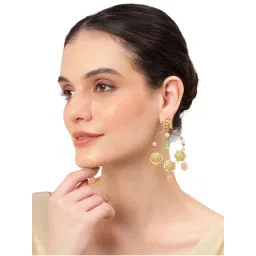 AARSEE OFFICIAL Multi-Color Pastel Geometric Drop Chandbali Earrings-image-7