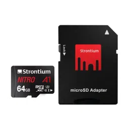 Strontium Nitro A1 A1 UHS-I U1 64GB Memory Card With Adapter (Black) image 3