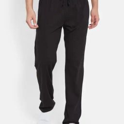 Octave Jet Black Cotton Regular Fit Trackpants-picture-13