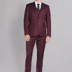 AD By Arvind Men Cotton Single-Breasted Long Sleeves Three-Piece Suit-image-95