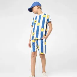 Jack & Jones Junior Blue & White Printed Shorts image 4