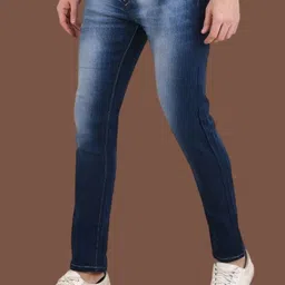 LINARIA Men Classic Tapered Fit Low Distress Heavy Fade Jeans image 2