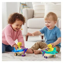 R for Rabbit Orapple Aero Rider Press & Go Toy Aeroplane Set for Kids with Lights and Music - Pack of 2 - Multi Colour-image-13