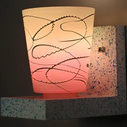 SOMIL Pink Glass Cylinder Printed Wall Lamps-picture-32