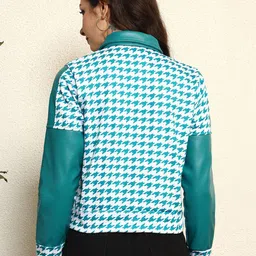 TANDUL Women Fleece Lightweight Bomber with Patchwork Jacket image 3
