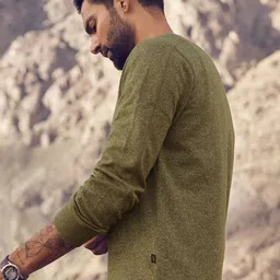 Andamen Men Solid Round Neck Cotton T-shirt image 3