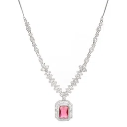 TRINK Rhodium-Plated American Diamond Studded Jewellery Set image 2