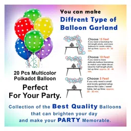 Bubble Trouble Happy Birthday Decoration Kit Combo - 24Pcs Multicolor Birthday Decoration Combo For Kids With Polka Dotted Balloons, Birthday Foil Balloons, No.10 Golden Foil Balloons image 4