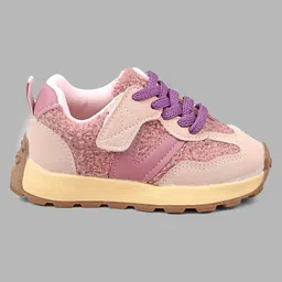 Babyoye Sneakers with Lace Up Closure - Purple image 4