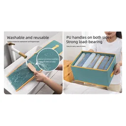 House of Quirk Wardrobe Clothes Organizer For 8 Grids Foldable Closet Inside Organizers And Storage Bins For Bedroom Organizer Box Set of 3 - Grey image 4