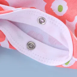 Child World Interlock Full Sleeves Floral Print Sleep Suit - Peach image 5