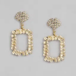 DressBerry Stone Studded Square Shape Drop Earrings image 4