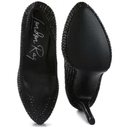 London Rag Women's Black Stiletto Pumps image 3