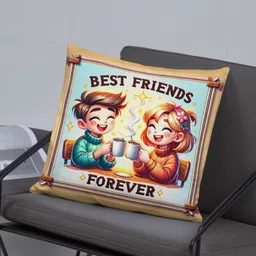 bettergiftflowers White & Brown Printed Square Pre-Filled Cushion image 1